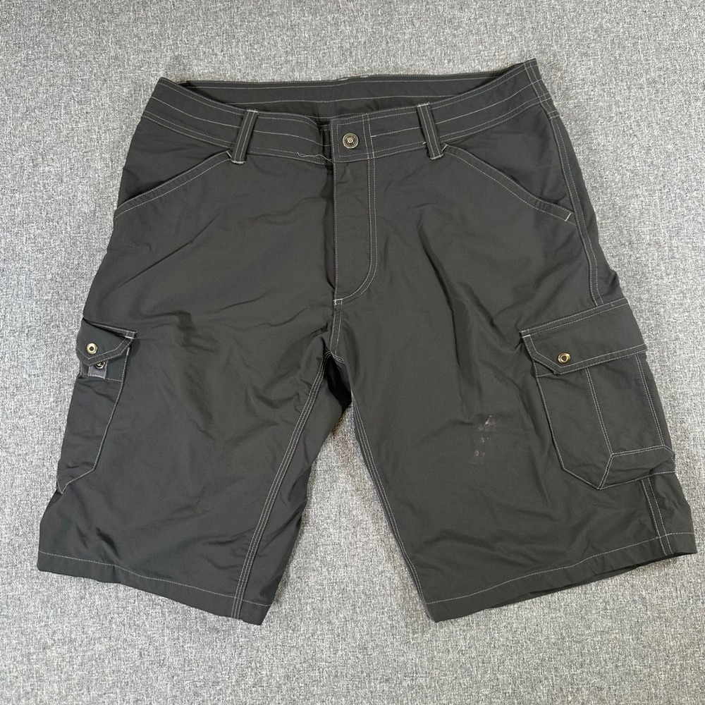 Kuhl Mens Cargo Shorts Grey Hiking Outdoor Utility Tech Shorts Size 36